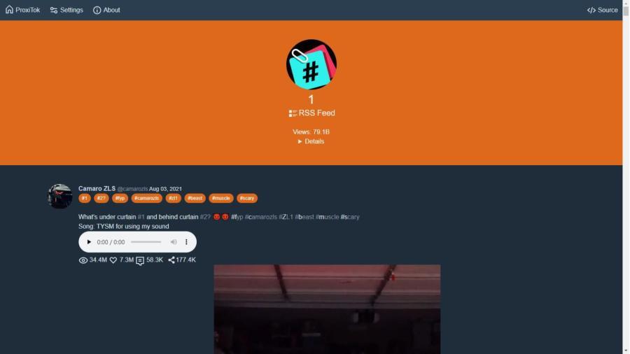 支持国内直连国际版抖音TikTok的简易程序 ProxiTok
