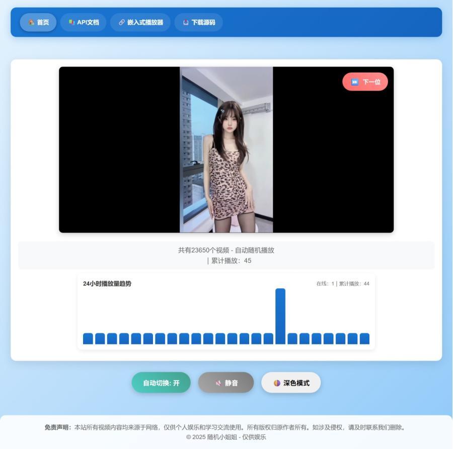 随机小姐姐热舞视频系统源码全新UI带后台版v5.0