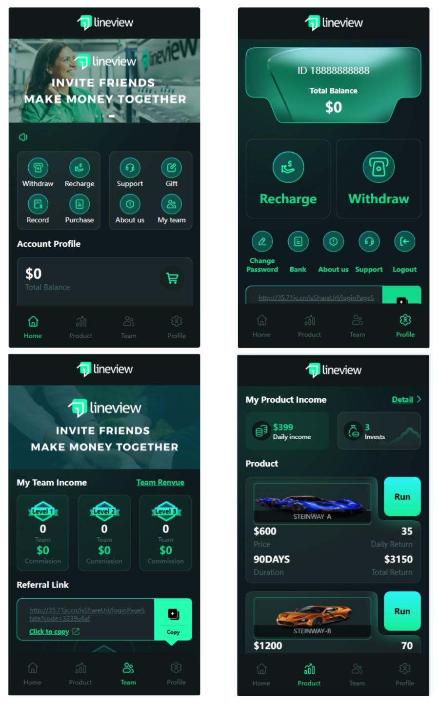 lineview海外汽车投资理财源码/前端html+后端PHP